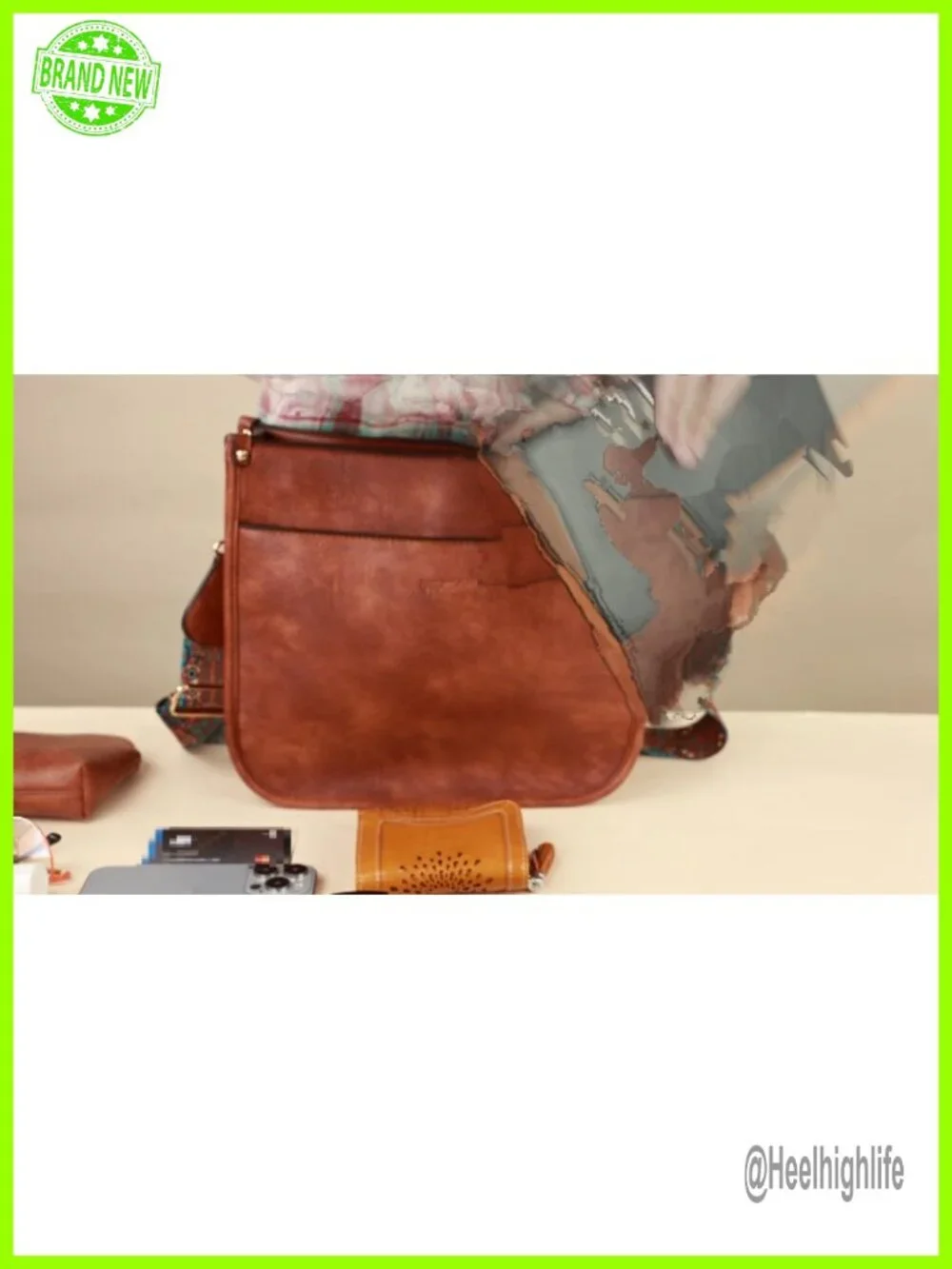 Vegan Leather Hobo Crossbody Bag Set with 2 Adjustable Straps